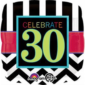 17" Anagram Celebrate 30th Birthday Foil Balloon - Everything Party