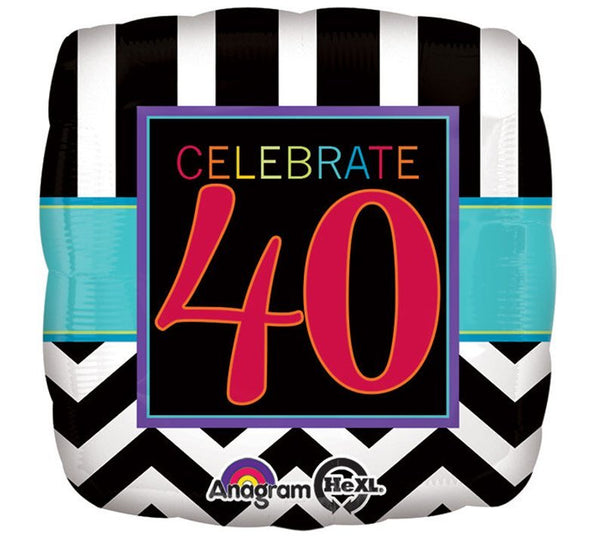 17" Anagram Celebrate 40th Birthday Foil Balloon - Everything Party