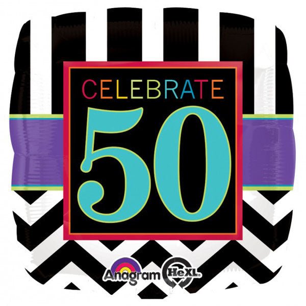 17" Anagram Celebrate 50th Birthday Foil Balloon - Everything Party