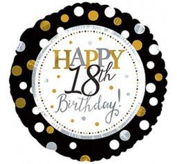 17" Happy 18th Birthday Dots Foil Balloon - Everything Party