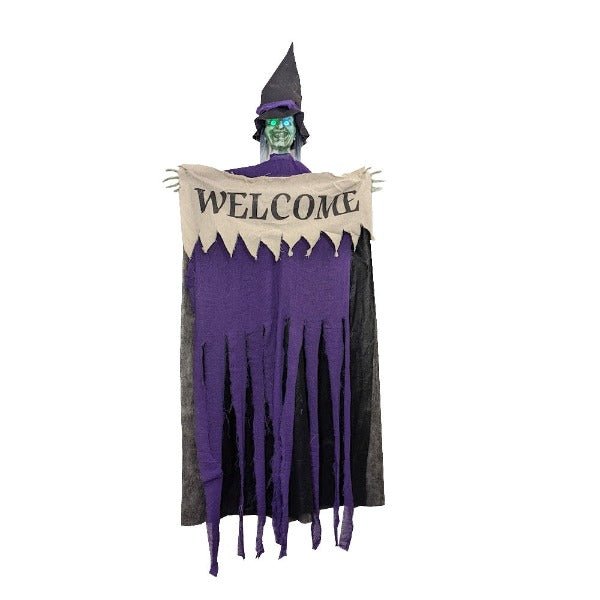 175cm Hanging Witch with Welcome Sign Halloween Props - Everything Party