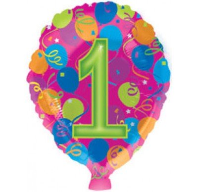 18" 1st Birthday Pink Hot Balloon Shape Foil Balloon - Everything Party