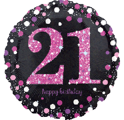 18" Anagram Holographic Pink 21st Birthday Foil Balloon - Everything Party