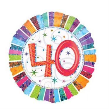 18" Anagram Holographic Radiant 40th Birthday Foil Balloon - Everything Party