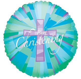 18" Baby Christening green holographic Foil - Everything Party