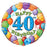 18" Colourful 40th Birthday Foil Balloon - Everything Party