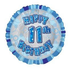 18" Happy 11th Birthday Foil Balloon - Blue - Everything Party