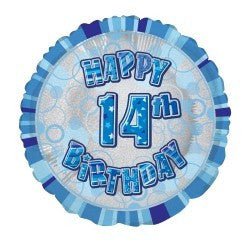 18" Happy 14th Birthday Foil Balloon - Blue - Everything Party
