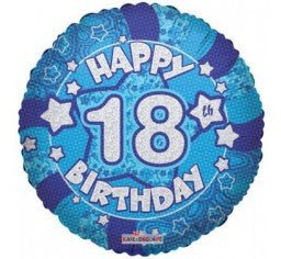 18" Happy 18th Birthday Blue Foil Balloon - Everything Party
