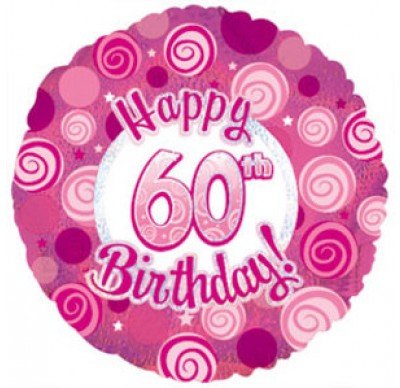 18" Happy 60th Birthday Pink Foil Balloon - Everything Party