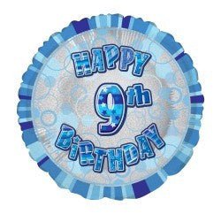 18" Happy 9th Birthday Foil Balloon - Blue - Everything Party