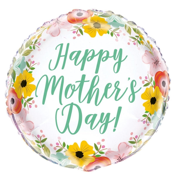 18" Happy Mother's Day Floral Foil Balloon - Everything Party
