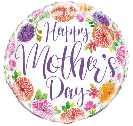 18" Happy Mother's Day Purple Floral Foil Balloon - Everything Party
