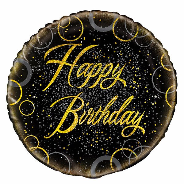 18" Holographic Gold Happy Birthday Foil Balloon - Everything Party