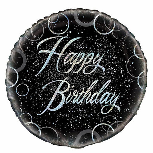 18" Holographic Silver Happy Birthday Foil Balloon - Everything Party
