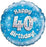 18" Oaktree Holographic Blue & Silver 40th Birthday Foil Balloon - Everything Party