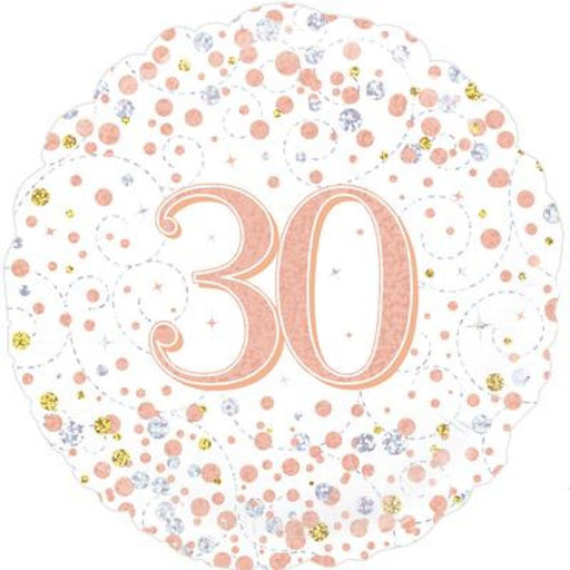 18" Oaktree Holographic Rose Gold 30th Birthday Foil Balloon - Everything Party