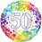 18" Oaktree Rainbow Dots 50th Birthday Foil Balloon - Everything Party