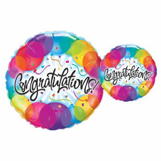 18" Qualatex Congratulations Foil Balloon - Everything Party