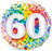 18" Qualatex Happy 60th Birthday Rainbow Confetti Foil Balloon - Everything Party