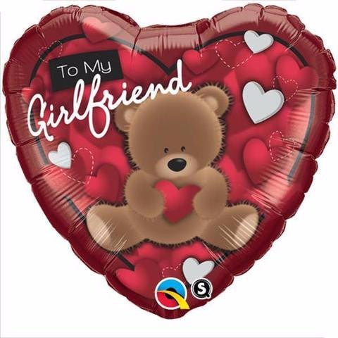 18" Qualatex Heart Shape TO MY GIRLFRIEND Foil Balloon - Everything Party