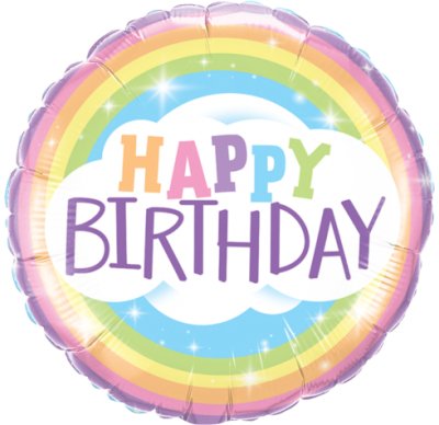 18" Qualatex Rainbow Happy Birthday Foil Balloon - Everything Party