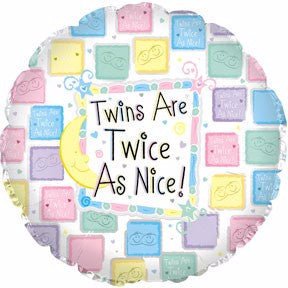 18" Twins are Twice as Nice Foil Balloon - Everything Party