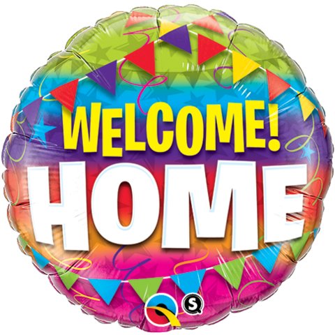 18" Welcome Home Colour Bunting Foil Balloon - Everything Party