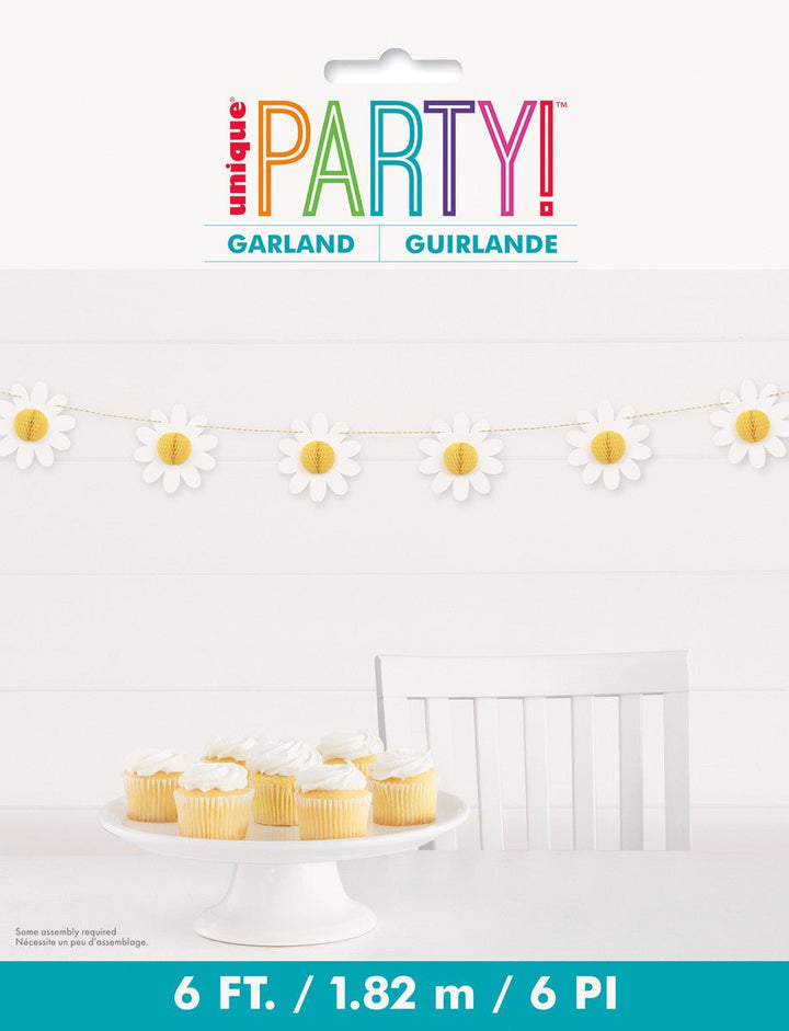 1.82m Daisy Flower Honeycomb Garland - Everything Party