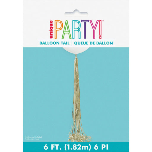 1.82m Foil Tassel Balloon Tail - Gold - Everything Party