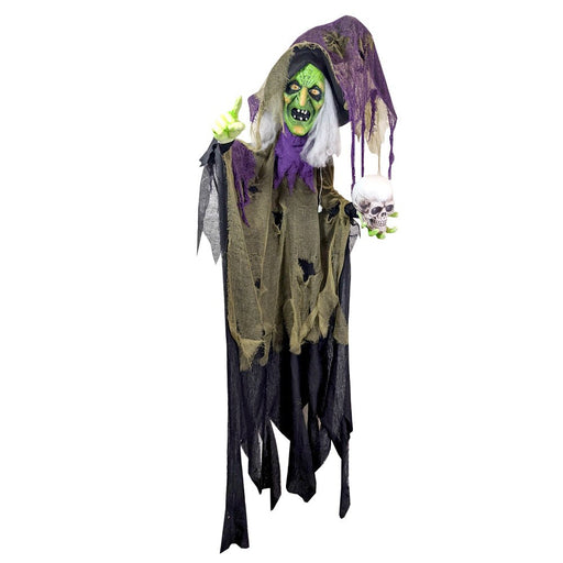 183cm Halloween Animated Hanging Witch with Shaking Body, Sound & Lights - Everything Party