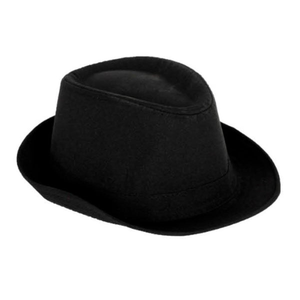 1920's Gangster Trilby Fedora Hat - Black with Black Ribbon - Everything Party