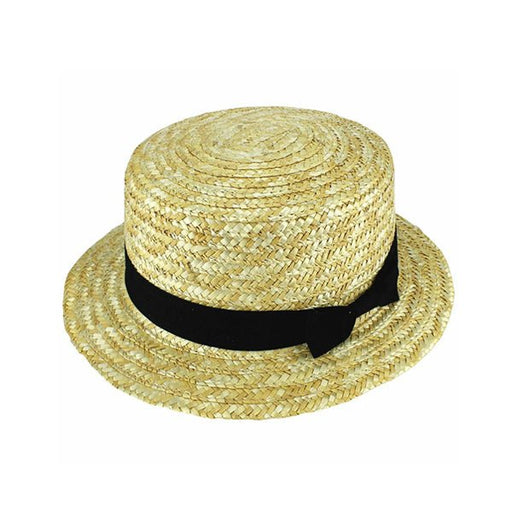 1920s Gatsby Straw Hat with Black Ribbon - Everything Party