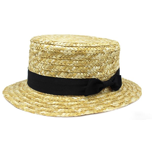 1920s Gatsby Straw Hat with Black Ribbon - Everything Party