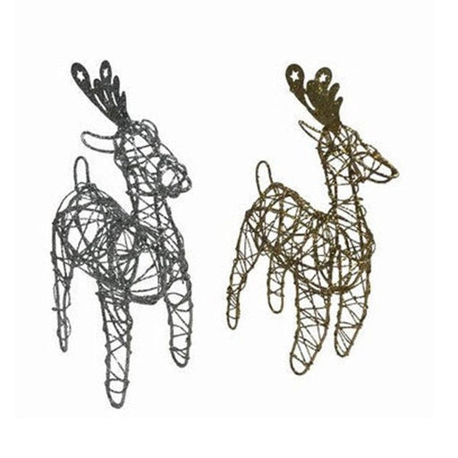 19cm Wire Glitter Reindeer Christmas Table Decoration - Everything Party