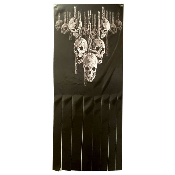 200cm Halloween Hanging Curtain with Skulls on Chains - Everything Party