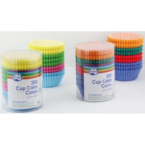 200pk Mini Mixed Colour Paper Cupcake Cases - Everything Party