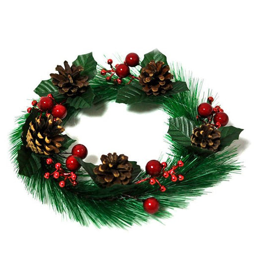 20cm Holly & Berry Christmas Table Wreath - Everything Party