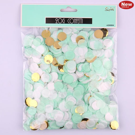 20g Luxe Confetti - Mint & White & Gold - Everything Party