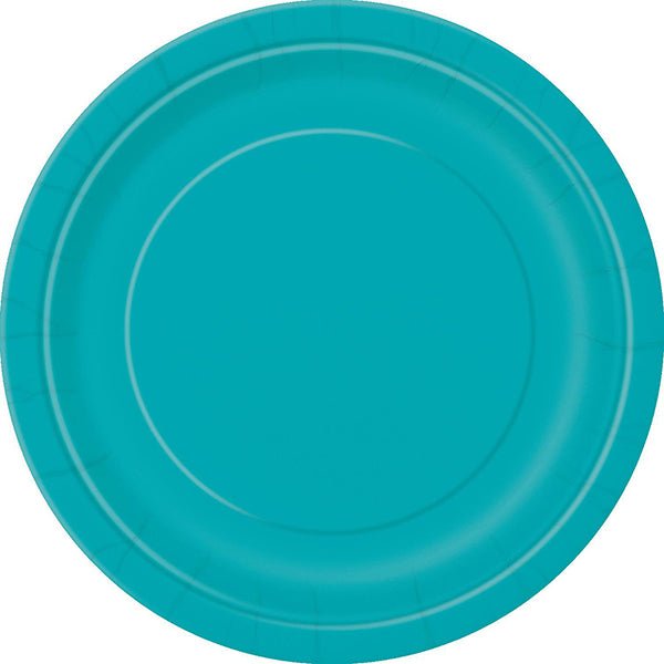20pk Caribbean Teal Paper Plates - 18cm - Everything Party