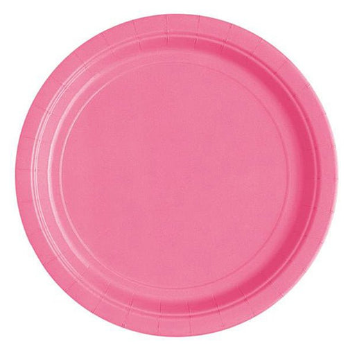 20pk Hot Pink Paper Plates - 18cm - Everything Party