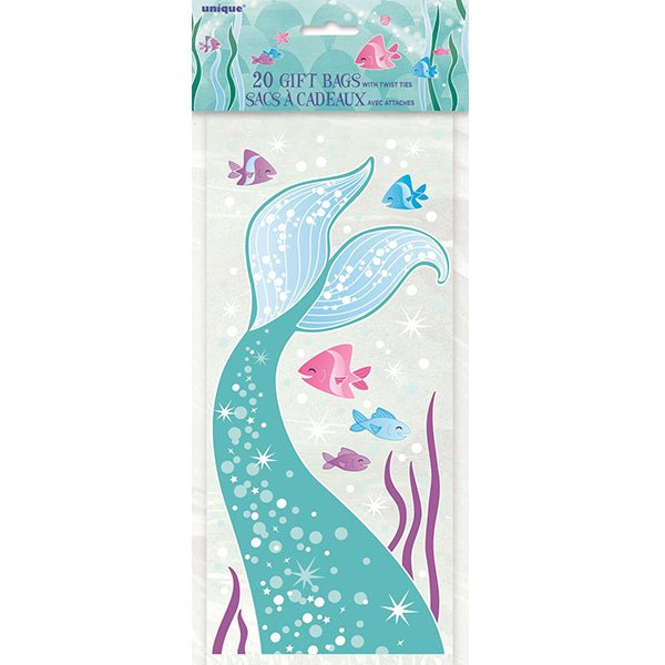 20pk Mermaid Party Gift Cello Bag - Everything Party