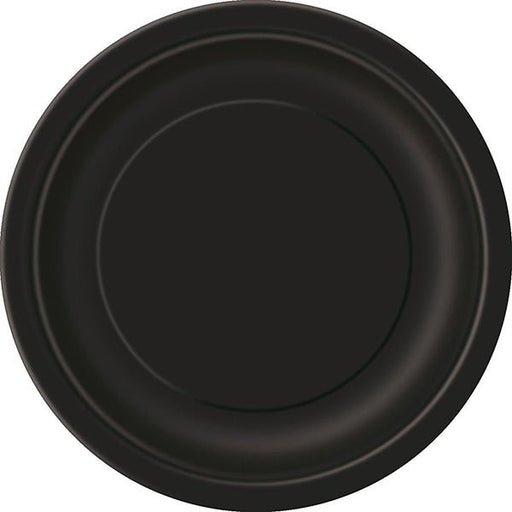 20pk Midnight Black Paper Plates - 18cm - Everything Party