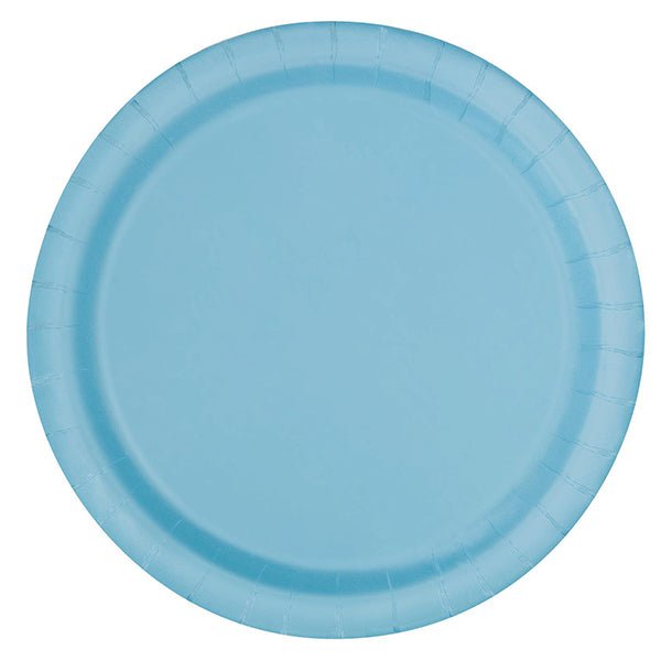 20pk Powder Blue Paper Plates - 18cm - Everything Party