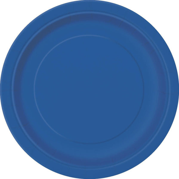 20pk Royal Blue Paper Plates - 18cm - Everything Party