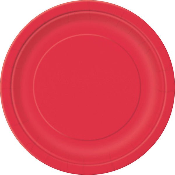 20pk Ruby Red Paper Plates - 18cm - Everything Party