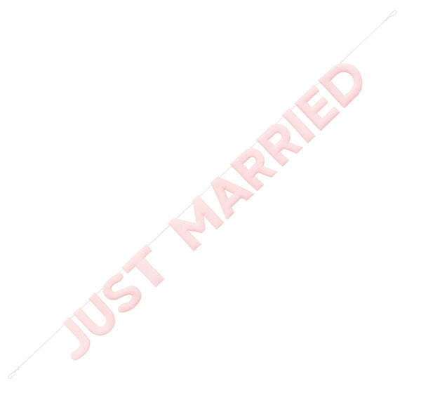 2.13m Just Married Pink Fabric Banner - Everything Party