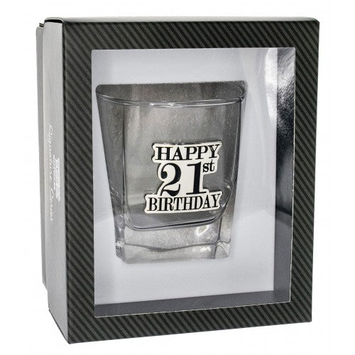 21st Birthday Badge Premium Scotch Glass - Everything Party