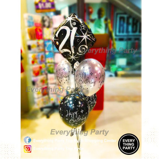 21st Birthday Helium Balloon Bouquet - Everything Party