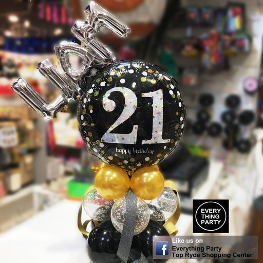 21st Birthday Table Balloon Arrangement - Everything Party
